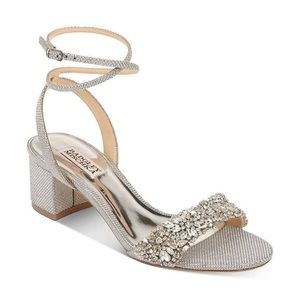 Badgley Mischka Jada Heels, SIZE 10, Silver, IN BOX